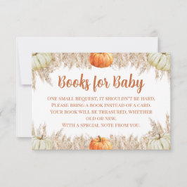 Herfst Pampas Gras Boeken voor Baby Inzetkaart Bedankkaart