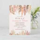 Herfst Pampas Gras Bruiloft Uitnodiging (Staand voorkant)