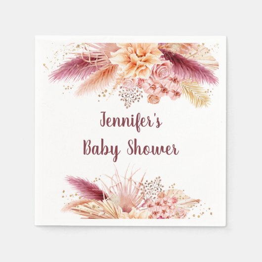 Herfst Pampas Grass Boho Baby shower Servet (Voorkant)