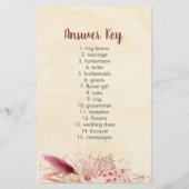 Herfst Pampas Grass Boho Bridal Word Scramble Game (Achterkant)
