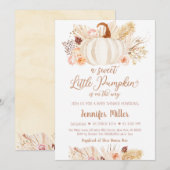 Herfst Pampas Grass Little Pumpkin Baby shower Kaart (Voorkant / Achterkant)