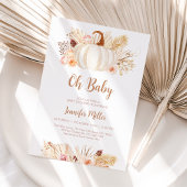 Herfst Pampas Grass Pumpkin Baby shower Kaart