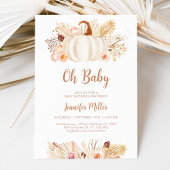 Herfst Pampas Grass Pumpkin Baby shower Kaart