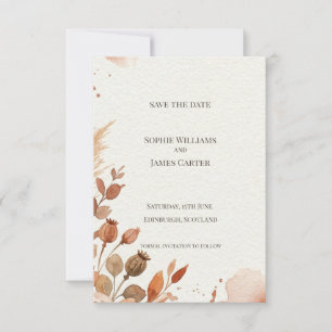 Herfst Pampas Save the Date Kaart