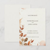 Herfst Pampas Save the Date Kaart (Voorkant / Achterkant)