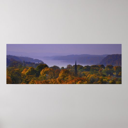 Herfst Panorama Hudson, Poughkeepsie Poster (Voorkant)
