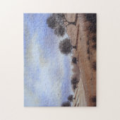 Herfst park scène bomen blauwe lucht landschap ont legpuzzel (Verticaal)