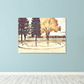 Herfst Park Scenery Canvas in Gouden Tint Afdruk (Insitu (Houten vloer))
