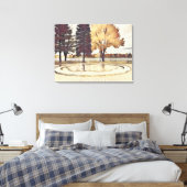 Herfst Park Scenery Canvas in Gouden Tint Afdruk (Insitu (Slaapkamer))