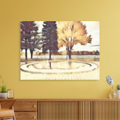 Herfst Park Scenery Canvas in Gouden Tint Afdruk (Insitu (Woonkamer))