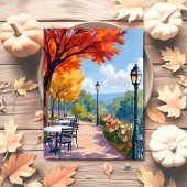 Herfst Park Wandel Aquarel Herfstblad Briefkaart