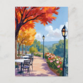 Herfst Park Wandel Aquarel Herfstblad Briefkaart (Voorkant)