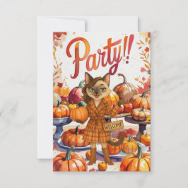 Herfst Party Invitation Kaart – Gezellige herfstbi