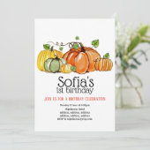 herfst party, pompoen, herfst, uitnodiging (Staand voorkant)