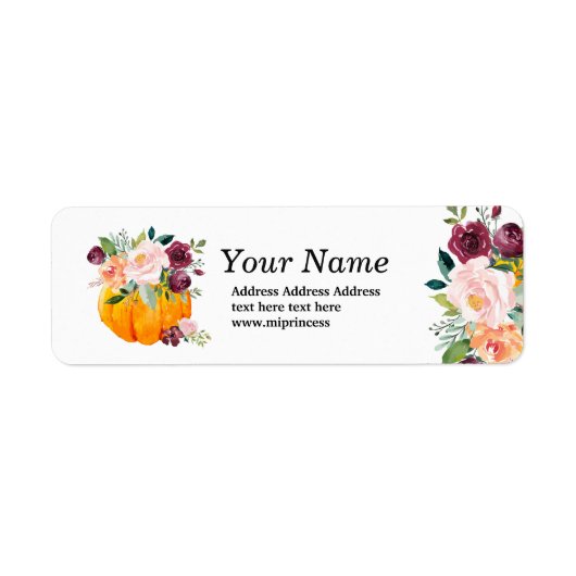 herfst party, pompoen najaar remailadres stickers (Voorkant)