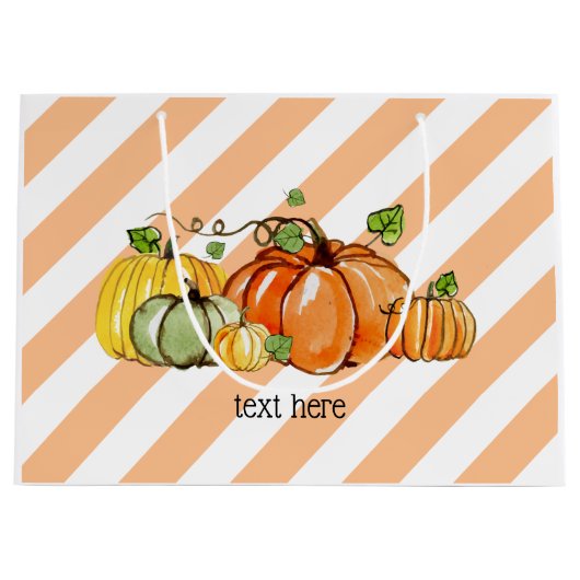 herfst party, pompoen, verjaardagsfeest Gift Bag Groot Cadeauzakje (Voorkant)