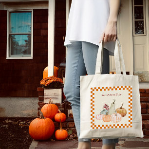 Herfst Party Pompoenoogst Personaliseren Aanpassen Tote Bag