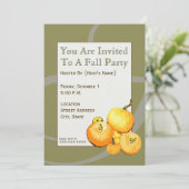Herfst Party Pumpkin Uitnodiging (Staand voorkant)