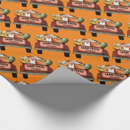 Herfst past pompoen Gold Leaves aan Cadeaupapier (Hoek)