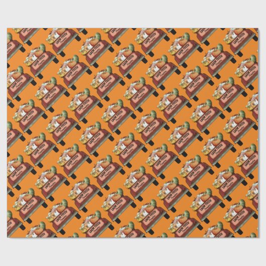 Herfst past pompoen Gold Leaves aan Cadeaupapier (Vlak)