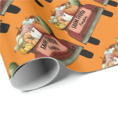 Herfst past pompoen Gold Leaves aan Cadeaupapier (Rol Hoek)