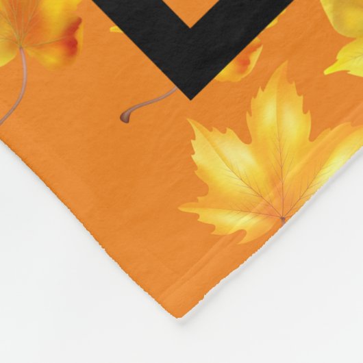 Herfst past pompoen Gold Leaves aan Fleece Deken (Hoek)