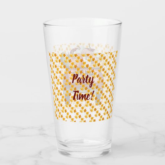 Herfst past pompoen Gold Leaves aan Glas (Achterkant)