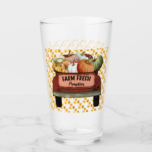 Herfst past pompoen Gold Leaves aan Glas (Voorkant)