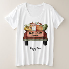 Herfst past pompoen Gold Leaves aan Grote Maat T-shirt