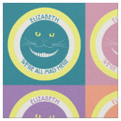 Herfst Pastel Colors Cheshire Smiling Cat Stof (Close Up)