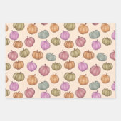 Herfst Pastel Foliage & Pompoen Patroon Inpakpapier Vel (Voorkant 2)