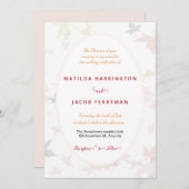 Herfst Pastel Leaves Boho Lijst Wedding Uitnodigin Kaart (Voorkant / Achterkant)