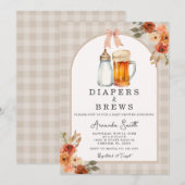 Herfst Pastel Luiers en Brouwen Baby shower Invita Kaart (Voorkant / Achterkant)