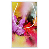 Herfst Pastel Maple Leaf waterverf Herfst Elegant Klein Cadeauzakje (Achterkant)