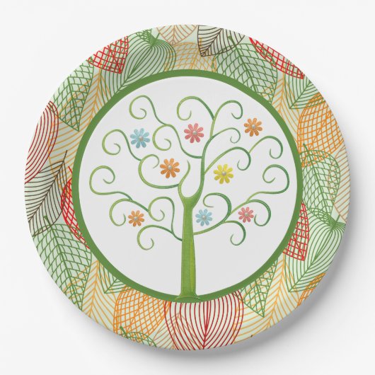 Herfst Pastel Papieren Borden Bordje (Voorkant)