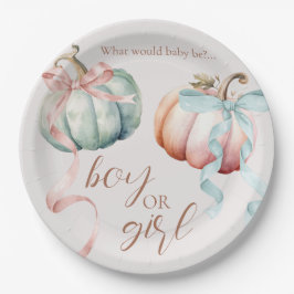 Herfst Pastel Pompoen Papieren Bord of Charger Bor
