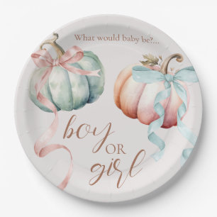 Herfst Pastel Pompoen Papieren Bord of Charger Bor