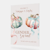 Herfst Pastel Pompoenen en Bogen Welkom Teken Acryl Bord (Hoek)