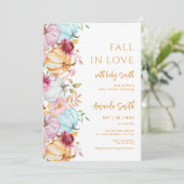 Herfst Pastel Pompoenen Herfst in liefde Baby show Kaart (Staand voorkant)