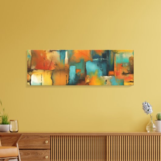 Herfst Patchwork Abstract Canvas Afdruk (Insitu (Woonkamer))