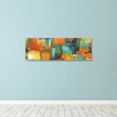 Herfst Patchwork Abstract Canvas Afdruk (Insitu (Houten vloer))