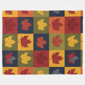 Herfst Patchwork Dekbedstijl met Esdoornbladeren Fleece Deken (Voorkant (Horizontaal))