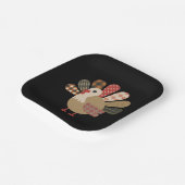 Herfst Patchwork GewatteerdeKalkoen Thanksgiving Papieren Bordje (Gebogen)
