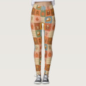 Herfst Patchwork Herfst Patroon Leggings (Voorkant)