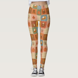 Herfst Patchwork Herfst Patroon Leggings