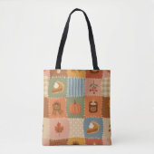 Herfst Patchwork Herfst Patroon Tote Bag (Voorkant)