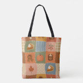 Herfst Patchwork Herfst Patroon Tote Bag (Achterkant)