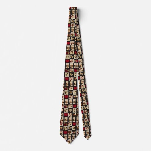 Herfst Patchwork Keelband Stropdas (Voorkant)