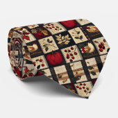 Herfst Patchwork Keelband Stropdas (Opgerold)