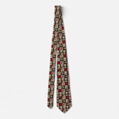 Herfst Patchwork Keelband Stropdas (Achterkant)